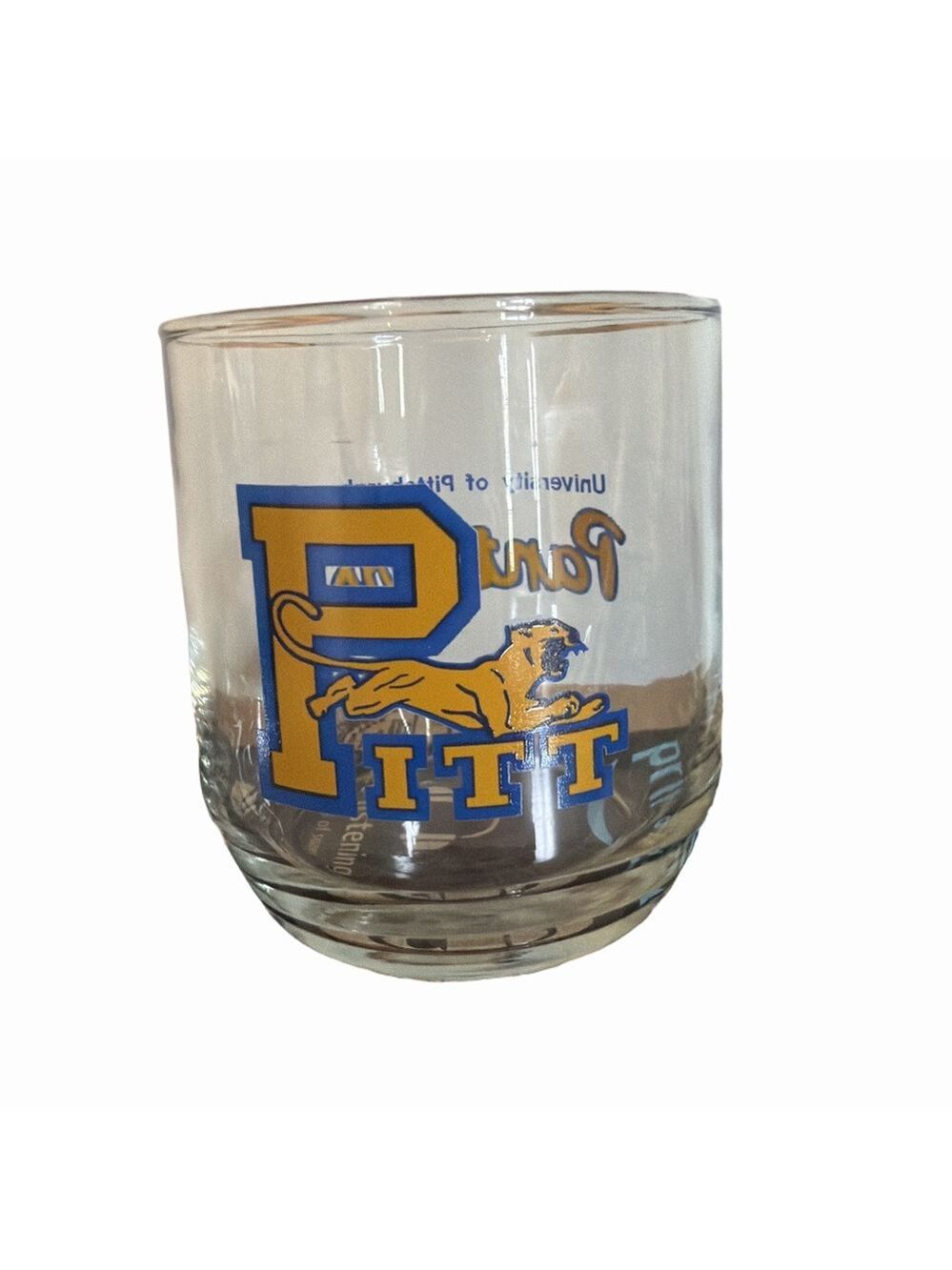 Vintage University of Pittsburgh Pitt Panthers Whiskey Glass